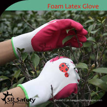 SRSAFETY 13G luvas de trabalho em látex de jardim rosa / luva de latex rosa / luvas de látex de jardim